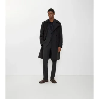 Trench Coat lungo imbottito in cotone e nylon