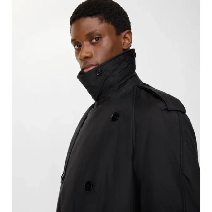 Trench Coat lungo imbottito in cotone e nylon