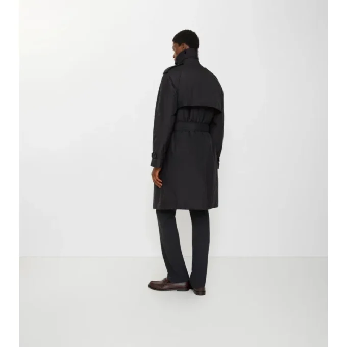 Trench Coat lungo imbottito in cotone e nylon
