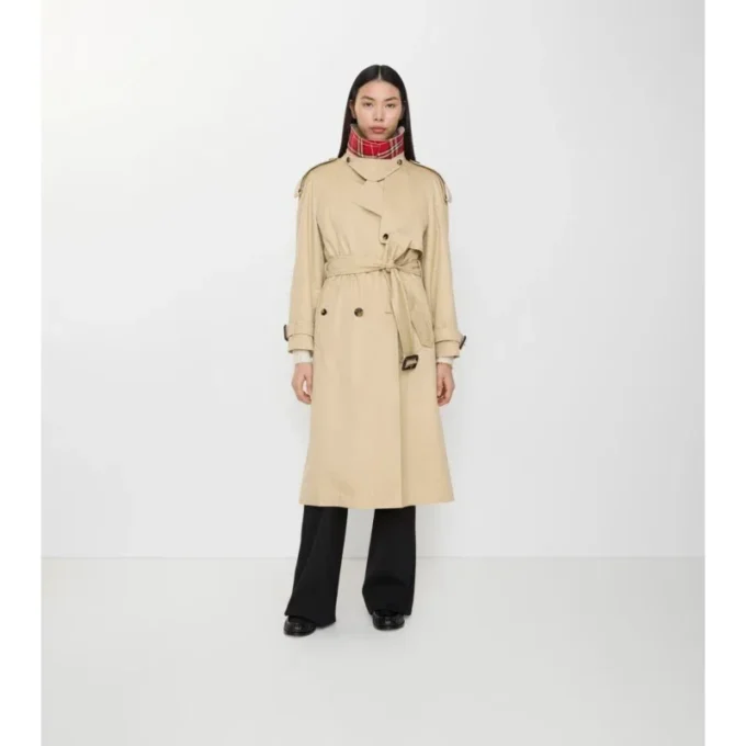 Trench Coat lungo in gabardine Fitzrovia con imbottitura