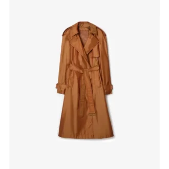 Trench Coat lungo in misto nylon