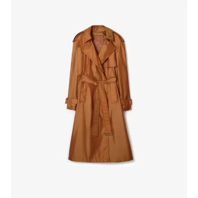 Trench Coat lungo in misto nylon