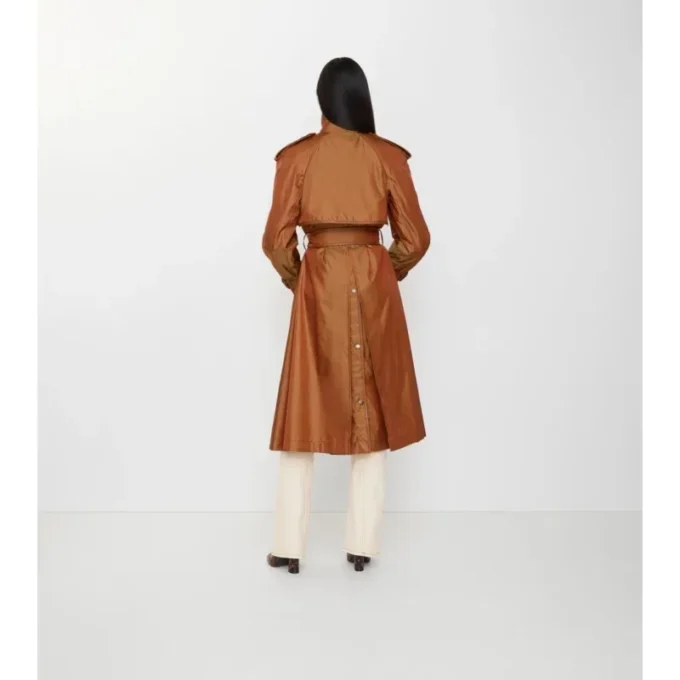 Trench Coat lungo in misto nylon