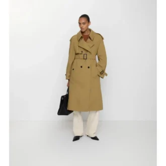 Trench Coat lungo in tela Fitzrovia con imbottitura