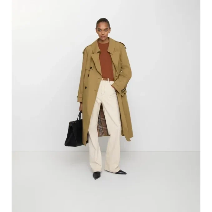 Trench Coat lungo in tela Fitzrovia con imbottitura