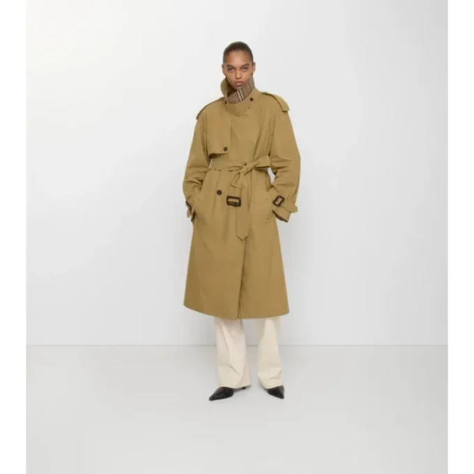 Trench Coat lungo in tela Fitzrovia con imbottitura
