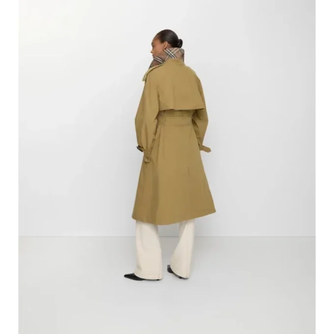 Trench Coat lungo in tela Fitzrovia con imbottitura