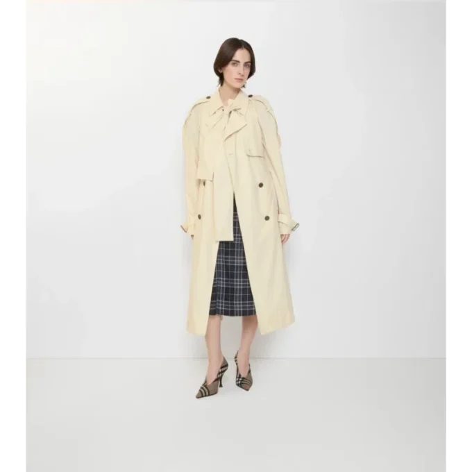 Trench Coat lungo in tela Trerose