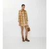 Trench Coat Summerside corto con rivestimento a quadri effetto rafia