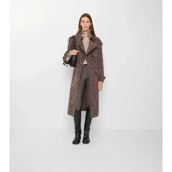 Trench Fitzrovia lungo in misto viscosa in stile barocco