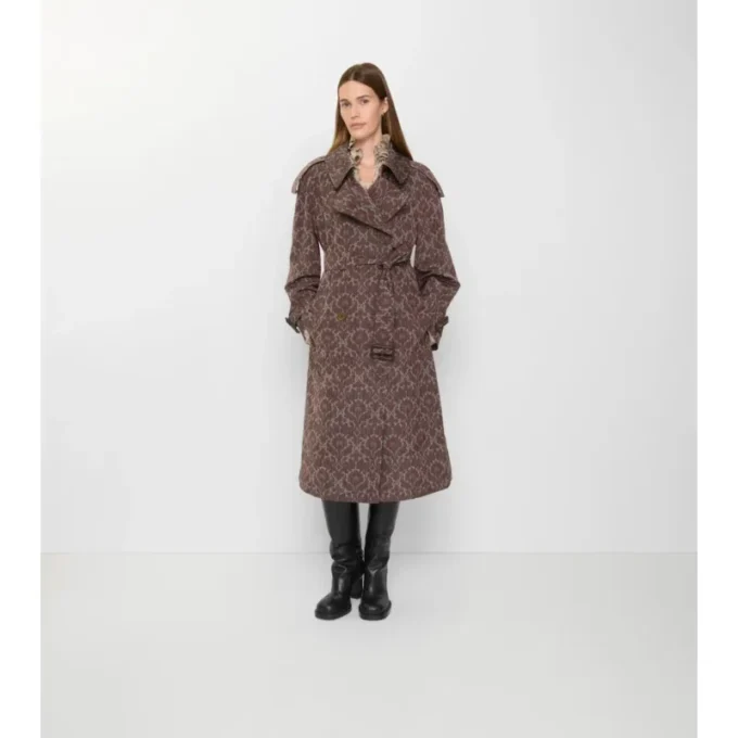 Trench Fitzrovia lungo in misto viscosa in stile barocco