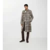 Trench Foxfield lungo con rivestimento a quadri effetto rafia