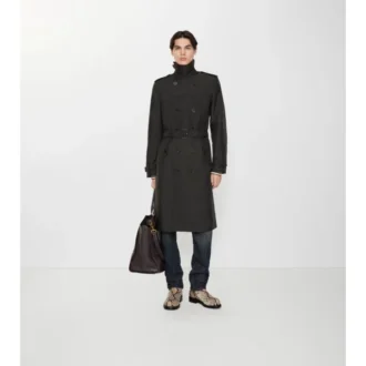 Trench Foxfield lungo in misto nylon con motivo geometrico