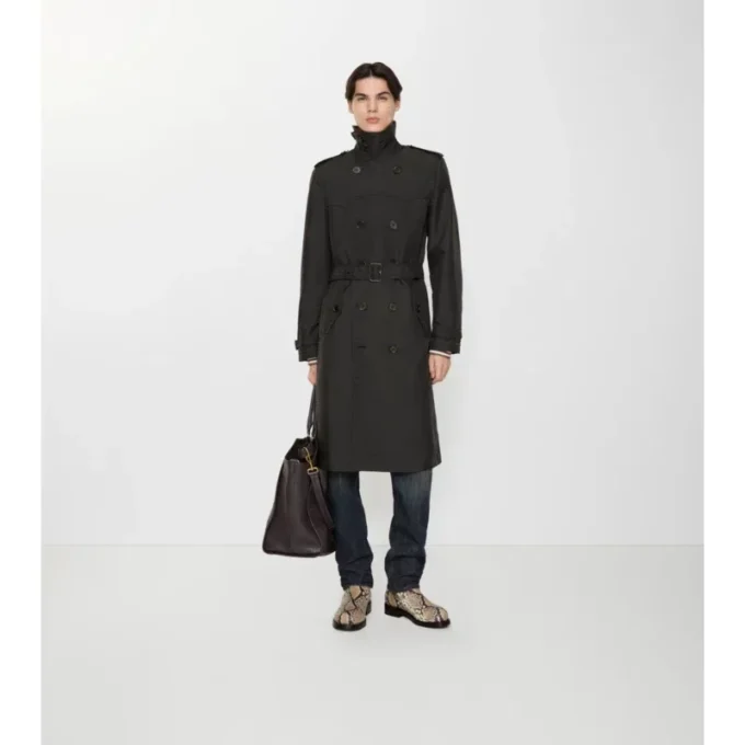 Trench Foxfield lungo in misto nylon con motivo geometrico