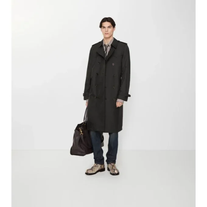 Trench Foxfield lungo in misto nylon con motivo geometrico