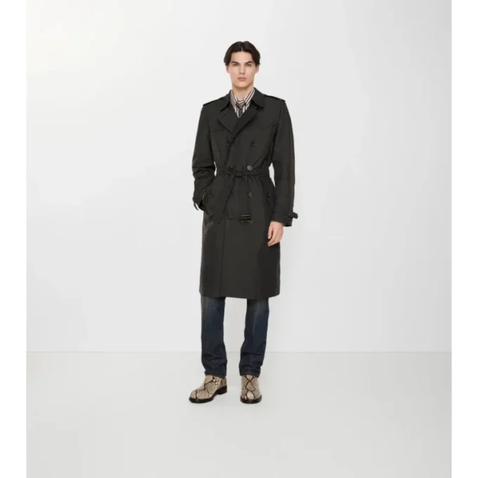 Trench Foxfield lungo in misto nylon con motivo geometrico