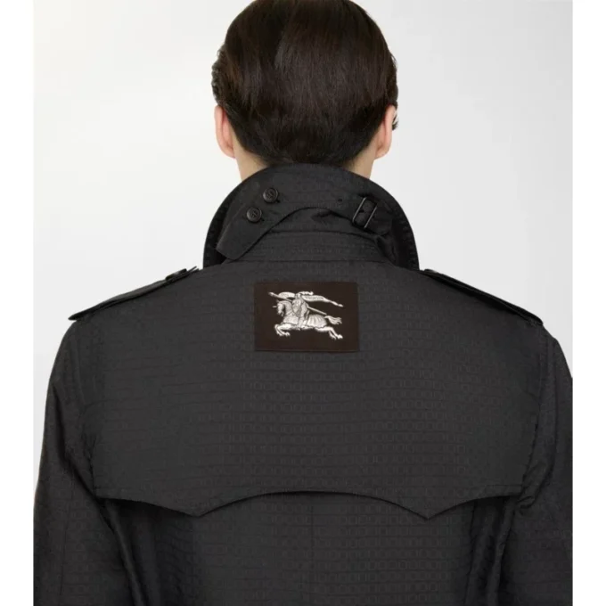 Trench Foxfield lungo in misto nylon con motivo geometrico