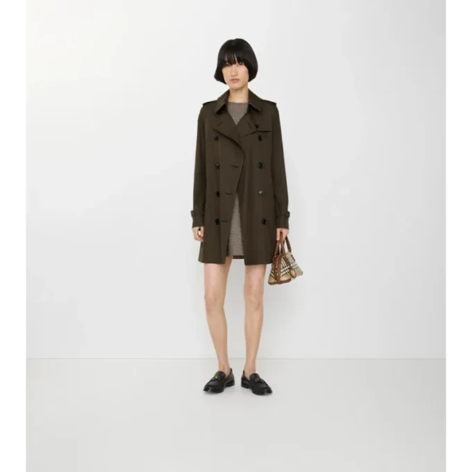 Trench Kensington corto in Tropical Gabardine