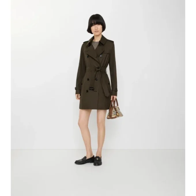 Trench Kensington corto in Tropical Gabardine
