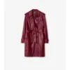 Trench Kensington in pelle di media lunghezza