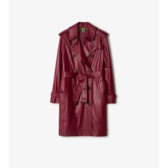Trench Kensington in pelle di media lunghezza