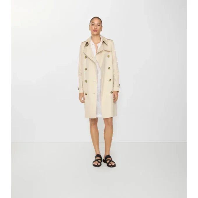 Trench Kensington in Tropical Gabardine di media lunghezza