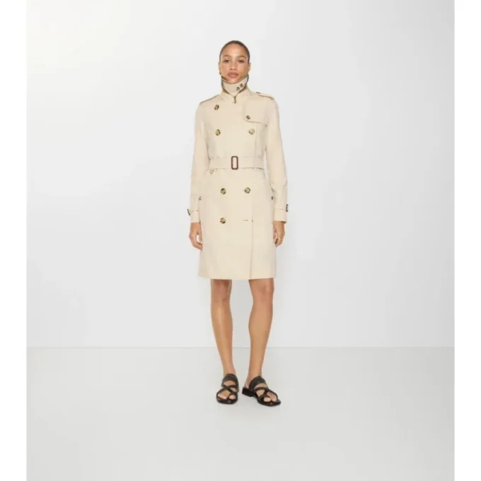 Trench Kensington in Tropical Gabardine di media lunghezza