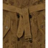 Trench Lawshall in pelle scamosciata con motivo Paisley di media lunghezza