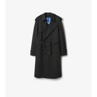 Trench lungo in lana elasticizzata accoppiata