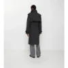 Trench lungo in lana elasticizzata accoppiata