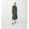 Trench lungo in nylon con cappuccio