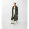 Trench lungo in nylon con cappuccio