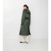 Trench lungo in nylon con cappuccio