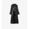 Trench lungo in pelle goffrata