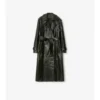 Trench lungo in pelle goffrata