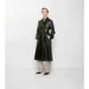 Trench lungo in pelle goffrata