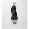 Trench lungo in pelle goffrata