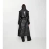 Trench lungo in pelle goffrata