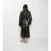 Trench lungo in pelle goffrata