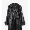 Trench lungo in pelle goffrata