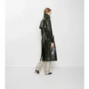 Trench lungo in pelle goffrata