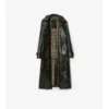 Trench lungo in pelle goffrata