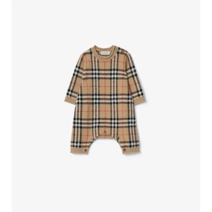 Tuta in lana e cashmere con motivo a quadri