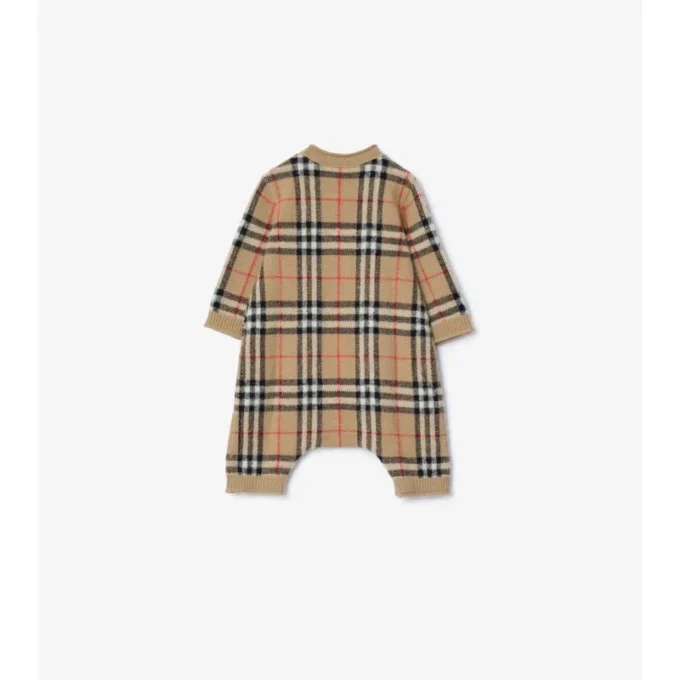 Tuta in lana e cashmere con motivo a quadri