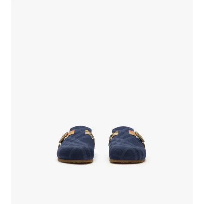 Zoccoli Urchin in Denim a quadri