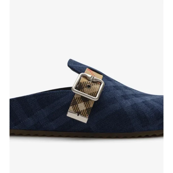 Zoccoli Urchin in Denim a quadri